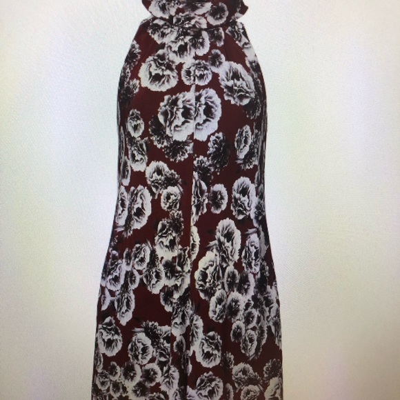 Bordeaux floral Suzi swing dress - Picture 3 of 4